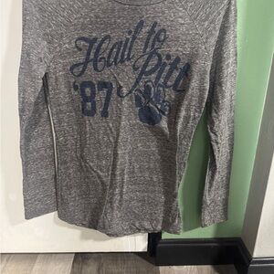 Gray and Blue Hail to PITT Long Sleeve Women's Tee size small
